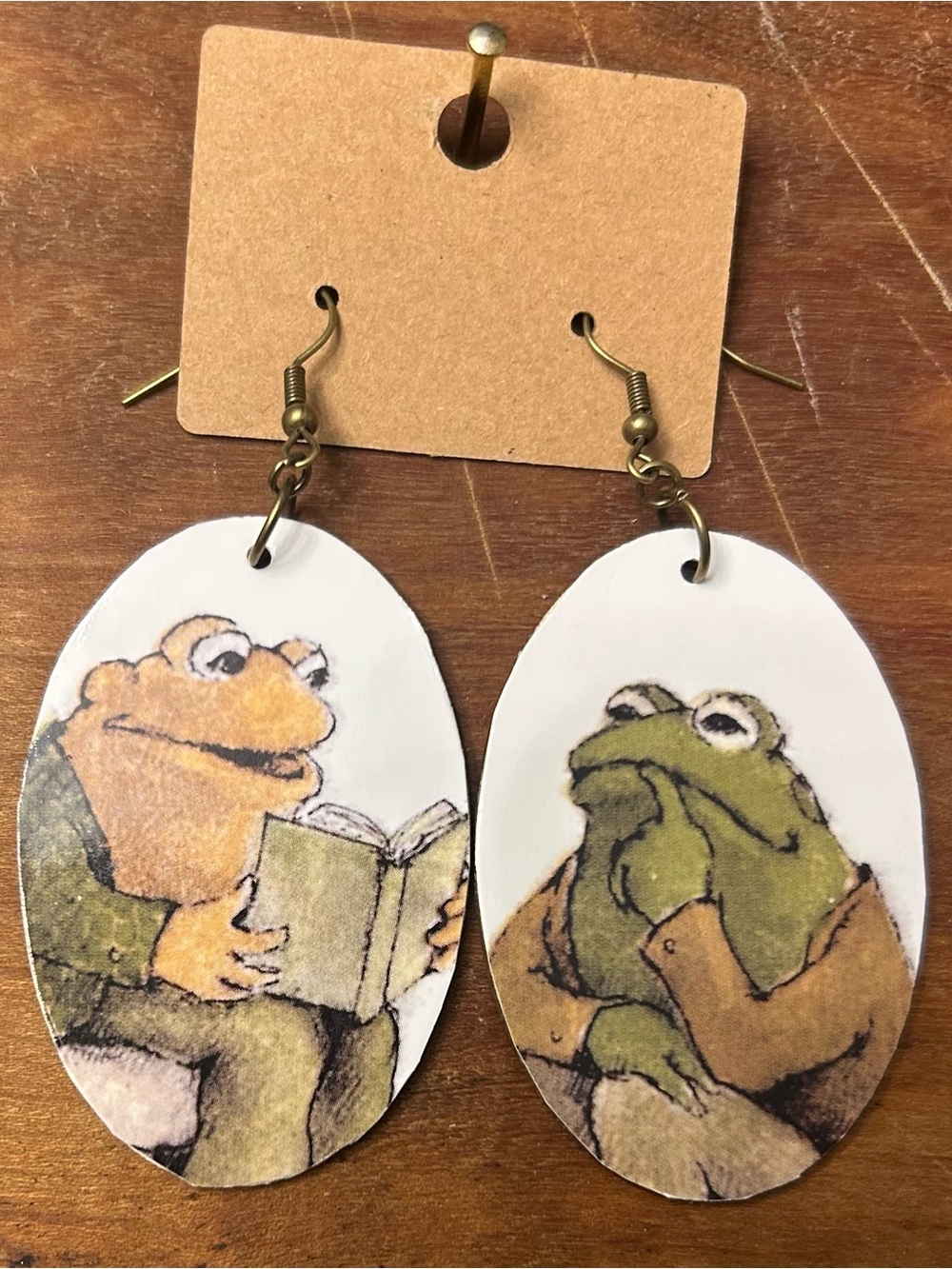 Upcycled Frog and Toad Drop Earrings